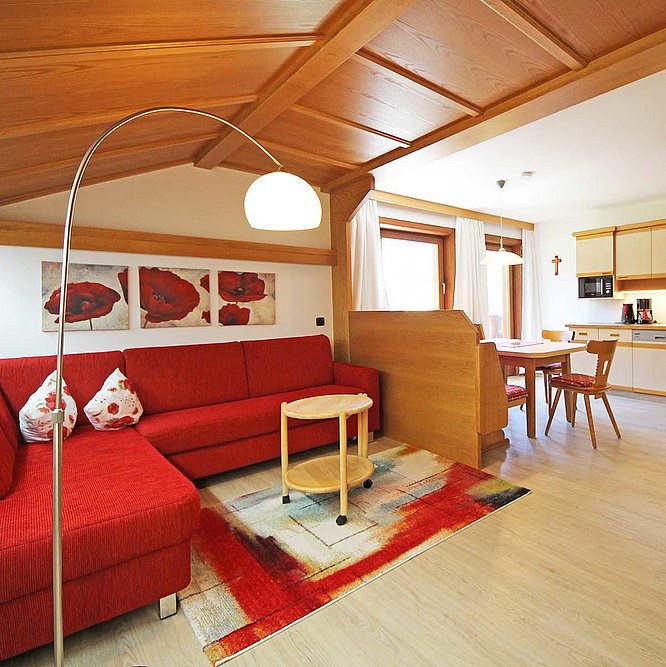 Wohnraum & Küche in unserer Ferienwohnung